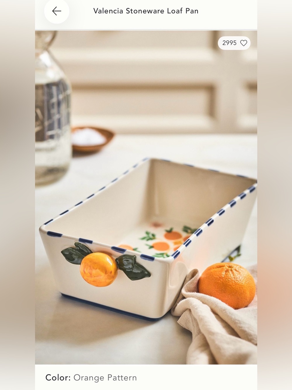 NWT Anthropologie Valencia Stoneware Loaf Pan - Picture 6 of 7
